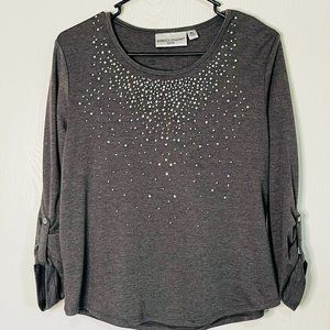 Rebecca Malone U neck top Rhinestones PL